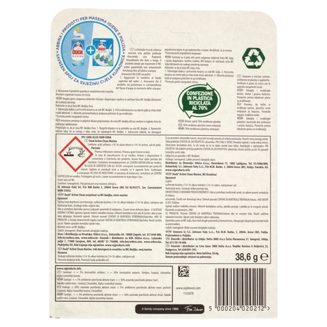 Duck Active Clean - Tavoletta Igienizzante WC, Fragranza Marine, 38,6 g